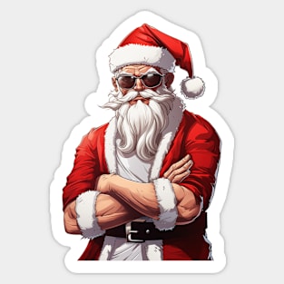 Cool Santa Cartoon Sticker